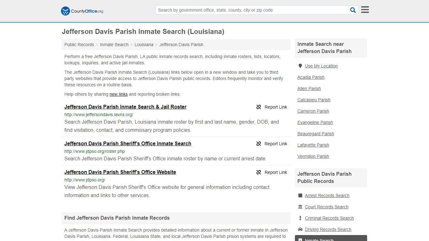 Inmate Search - Jefferson Davis Parish, LA (Inmate Rosters ...