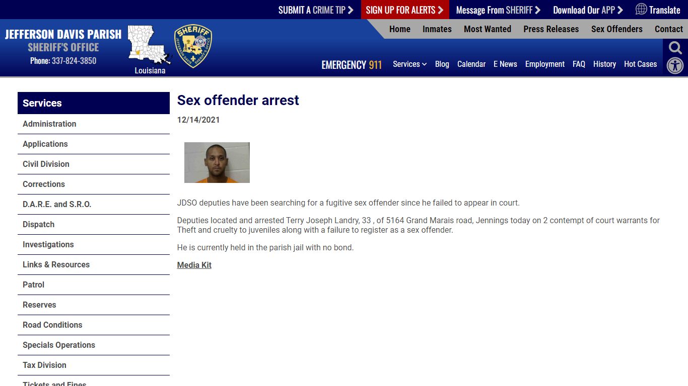 Sex offender arrest (12/14/2021) - Press Releases ...